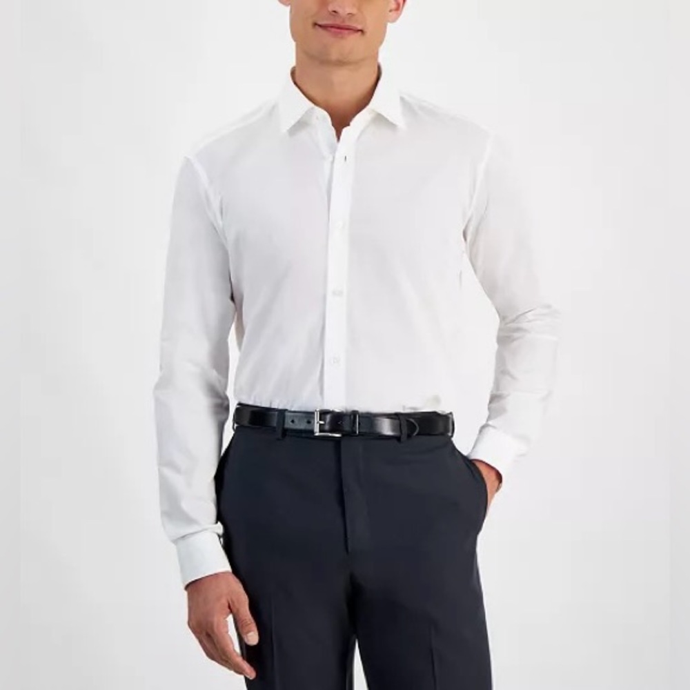Hugo Boss Men’s White Slim Fit Button Down Dress Shirt Size XL